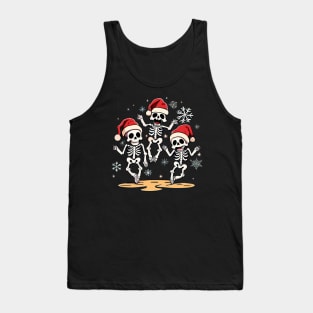 Skeleton Snow Dance Merry Christmas Xmas Festive Tank Top